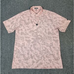 Bad Birdie Rover Mens Golf Polo Shirt Size  XL PInk Abstract Print Short Sleeve